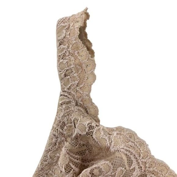 SMART & SEXY Beige Lace Unlined Bra Size 42DD - Picture 4 of 11